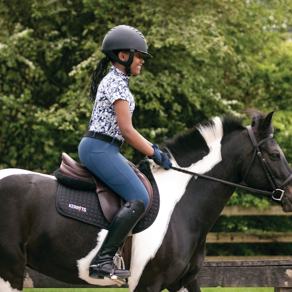 Kerrits Girls Navy fleece Horse riding Jodhpurs/Breaches/Tights.